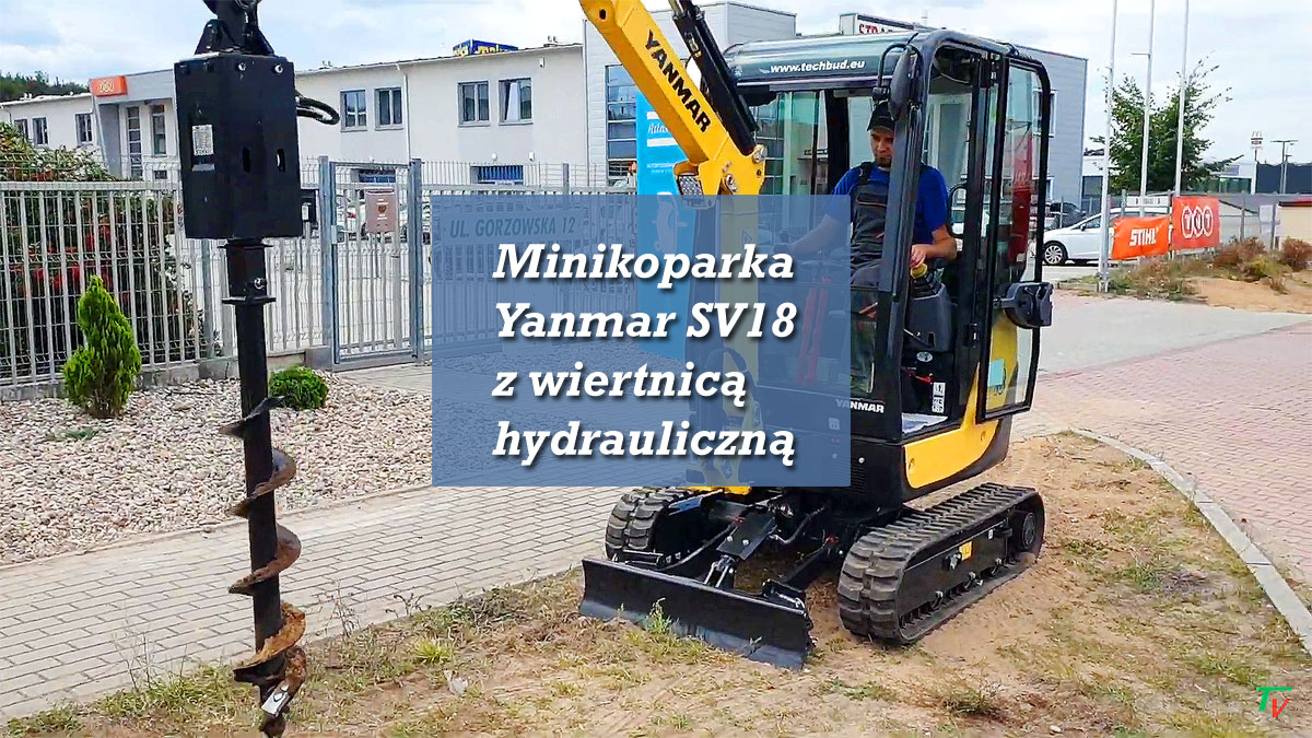 Minikoparka Yanmar SV 18 z wiertnicą hydrauliczną
